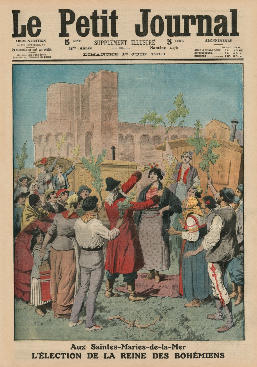 Elección de la Reina de los Bohemios, Sainte-Maries-de-la-Mer, ilustración de portada de 