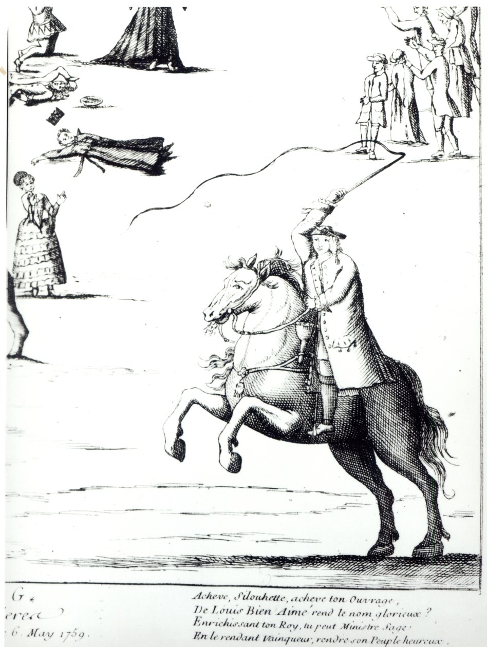 Etienne de Silhouette (1704-67) contra los Farmers General de French School