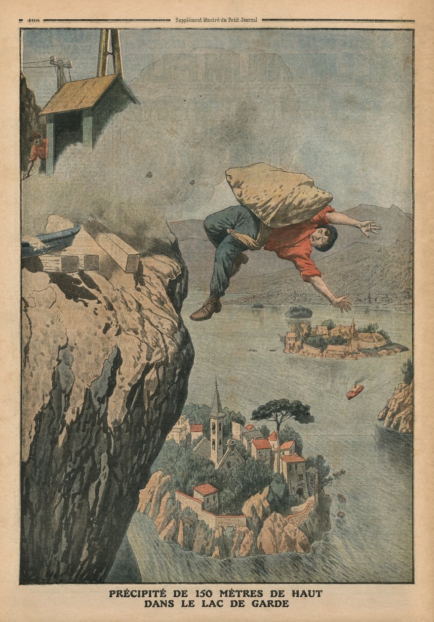 Cayendo en el Lago de Garda, ilustración de 