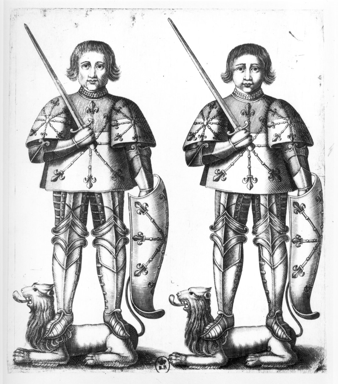 Foulques III Nerra (o el Negro) (970-1040) y Geoffroy II Martel (1005-60) de French School