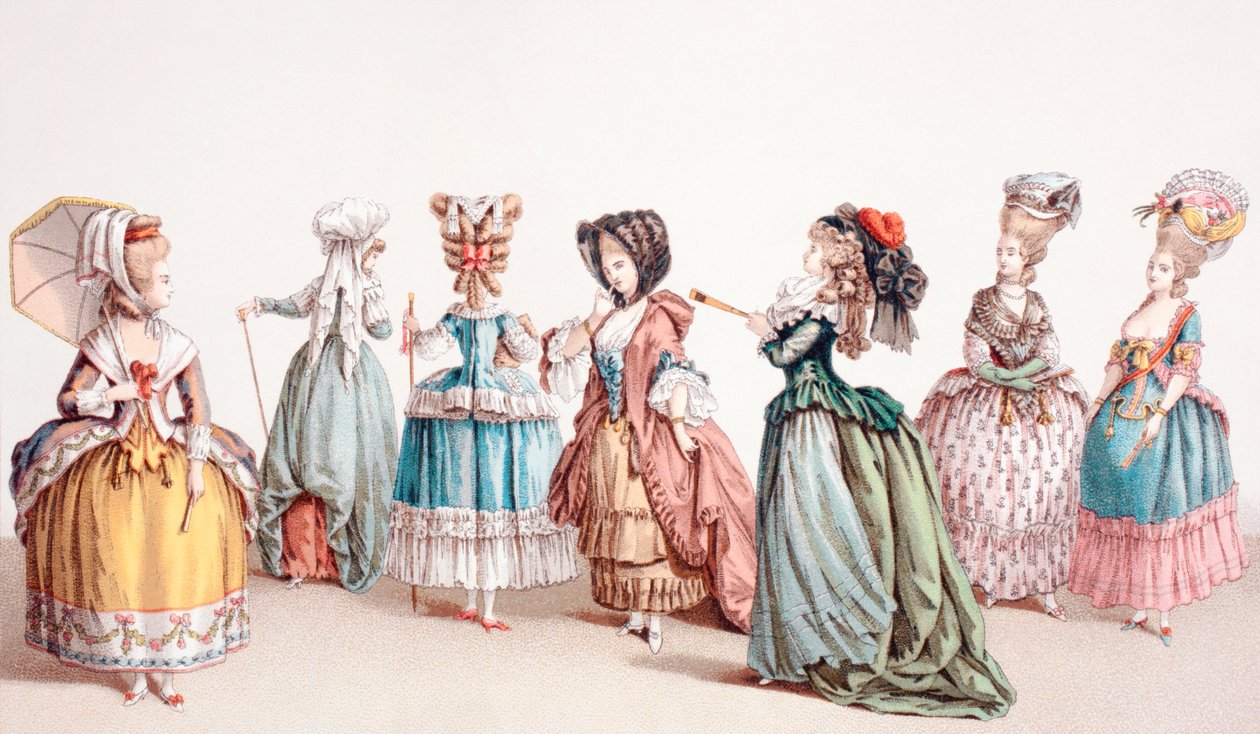 Moda femenina francesa durante el reinado de Luis XVI, 1875 de French School