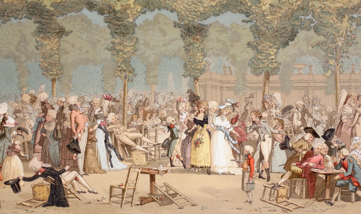 Jardín en el Palais-Royal en el París del Siglo XVIII, 1875 de French School