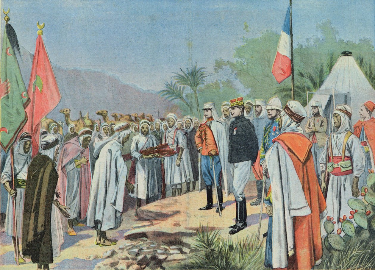 El general Lyautey (1854-1934) recibiendo la rendición de una tribu rebelde en Marruecos, de 