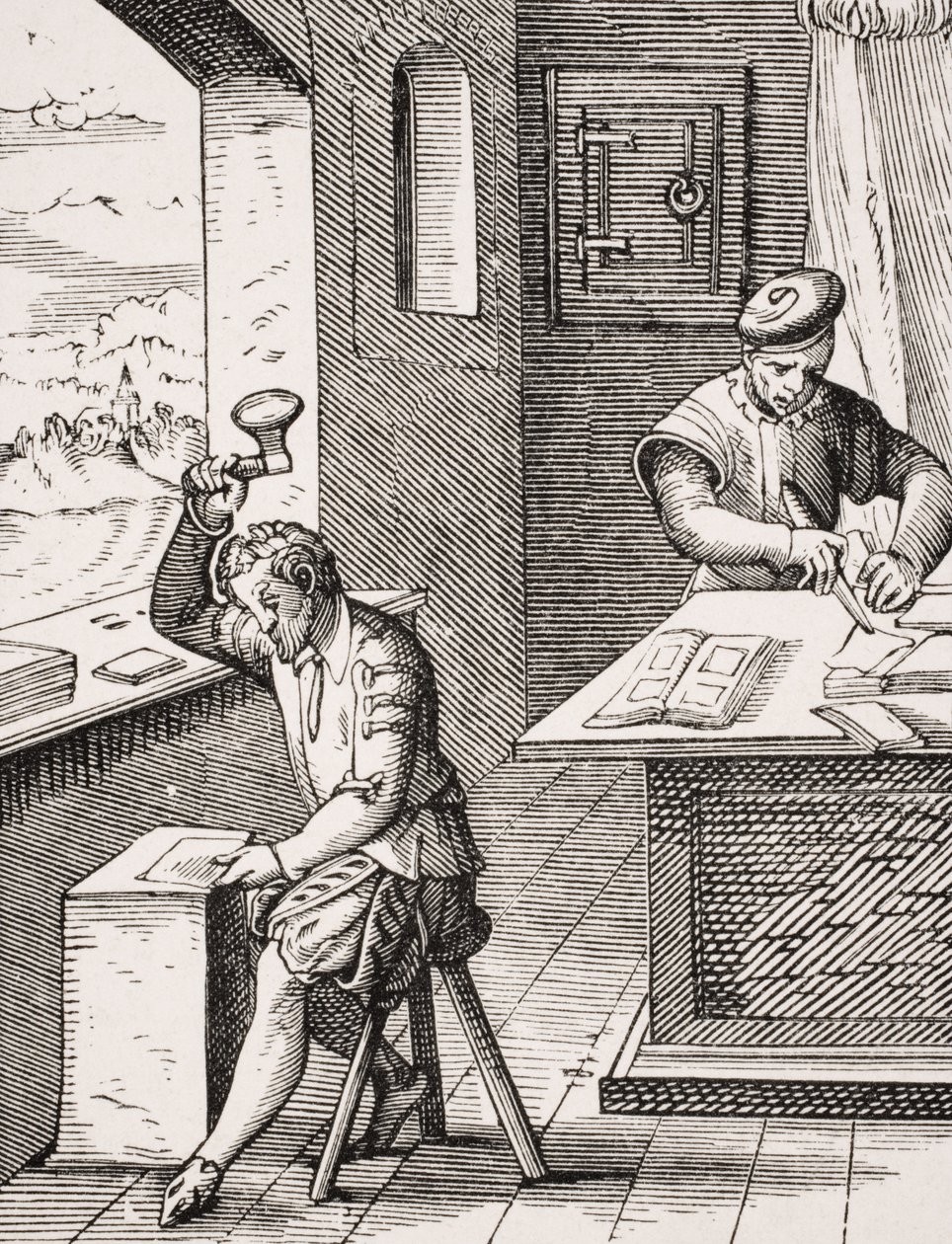 Batidor de oro, reproducción de una xilografía de Jost Amman (1539-91) de 
