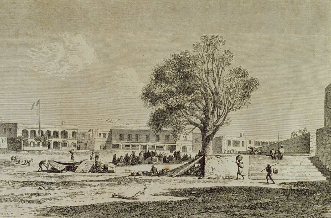 Isla de Gorea, Senegal, en la década de 1860, grabado por Charles Maurand de French School