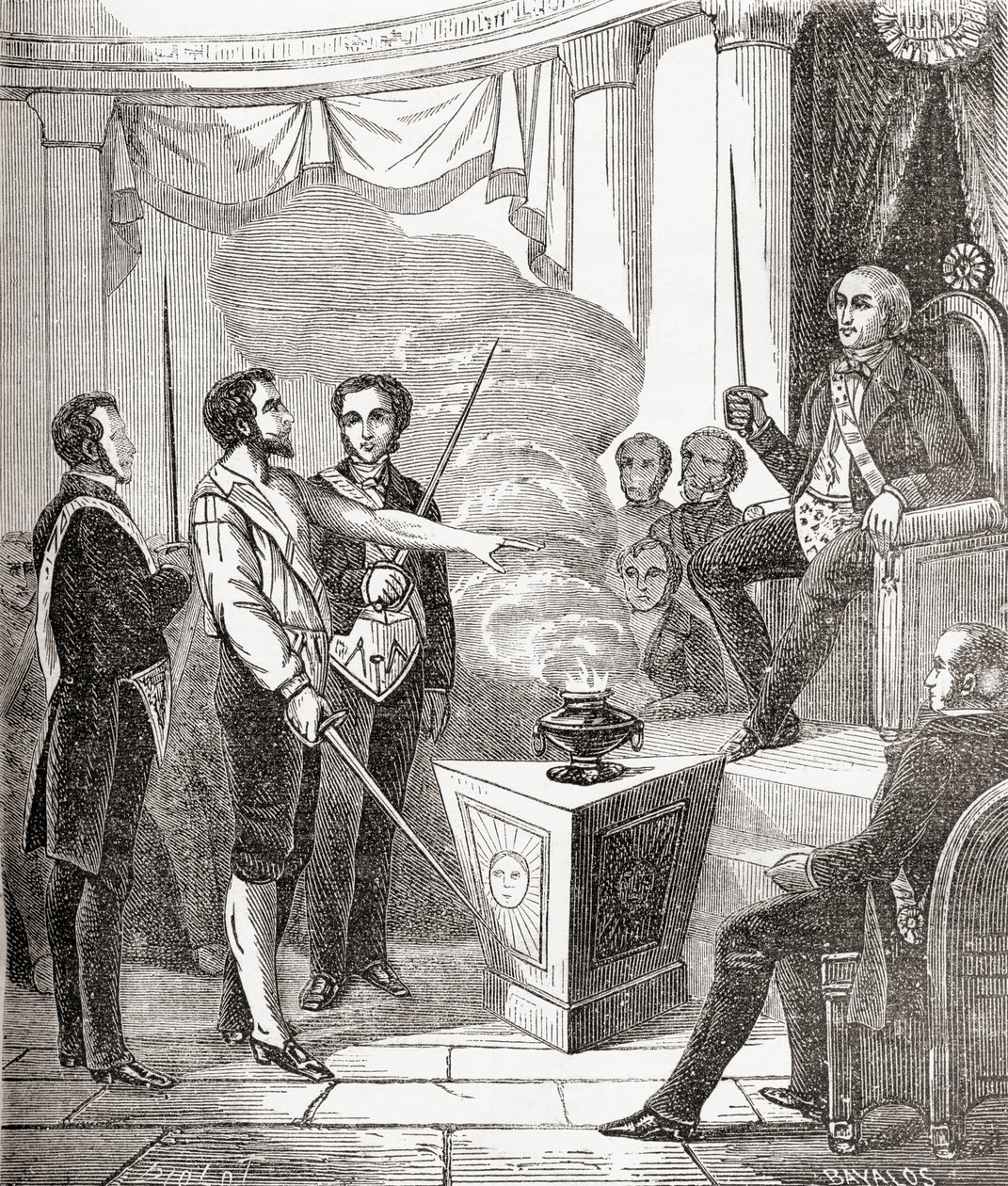 Iniciación de un masón francés en la hermandad, de 
