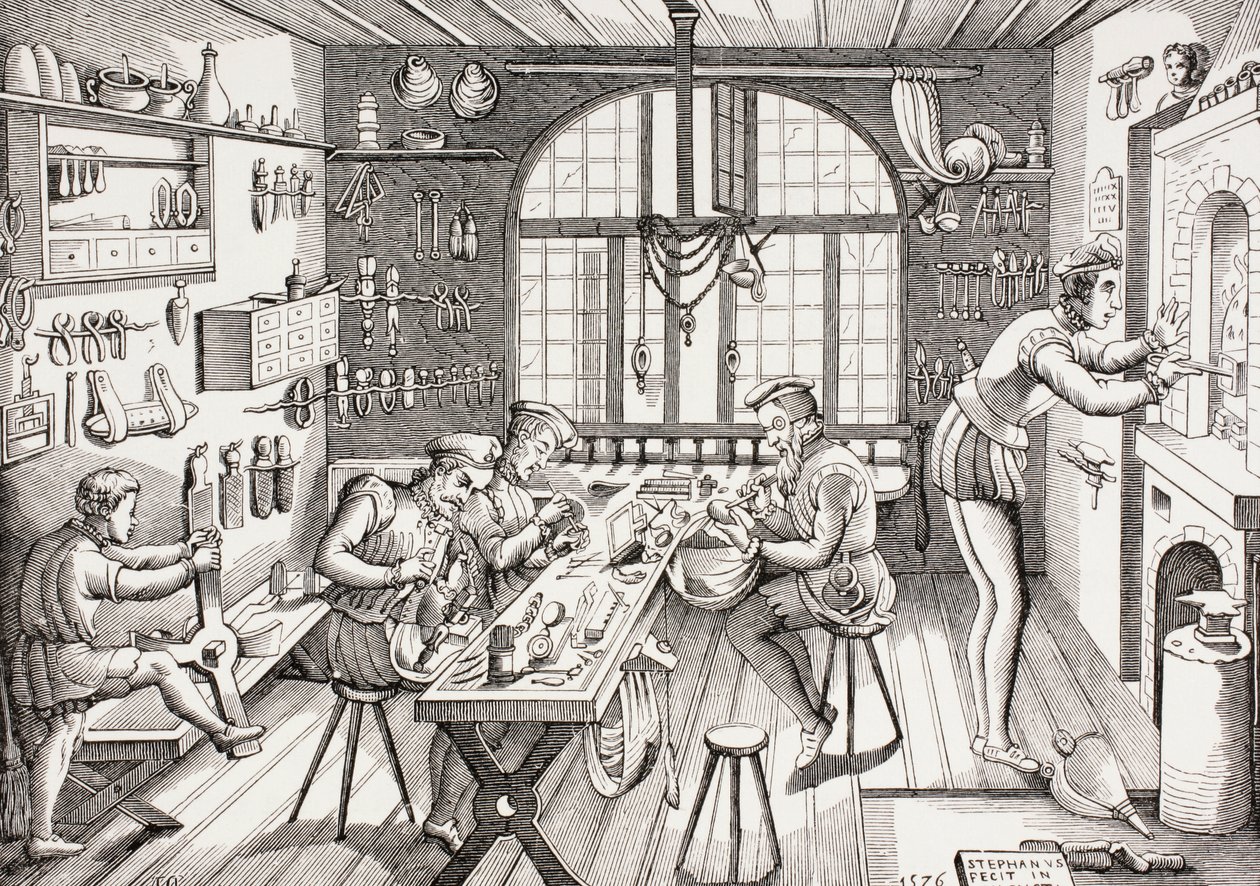 Interior del taller de Etienne Delaune, de 