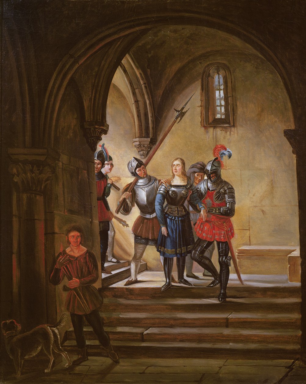 Juana de Arco (1412-31) llevada a prisión de French School