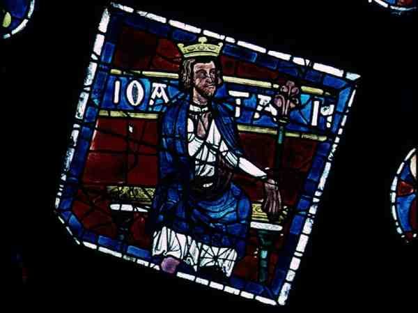 Rey Joath (detalle) de la ventana rosa norte, c.1223 de French School