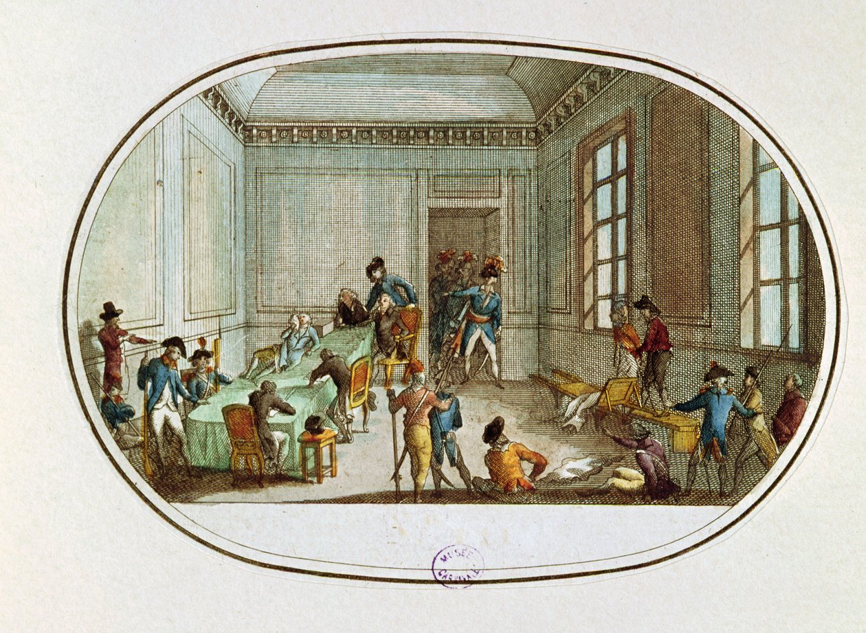 Maximilien de Robespierre (1758-94) herido en la antesala del Comité de Salvación Pública, 10 Thermidor Año II (28 de julio de 1794) de French School