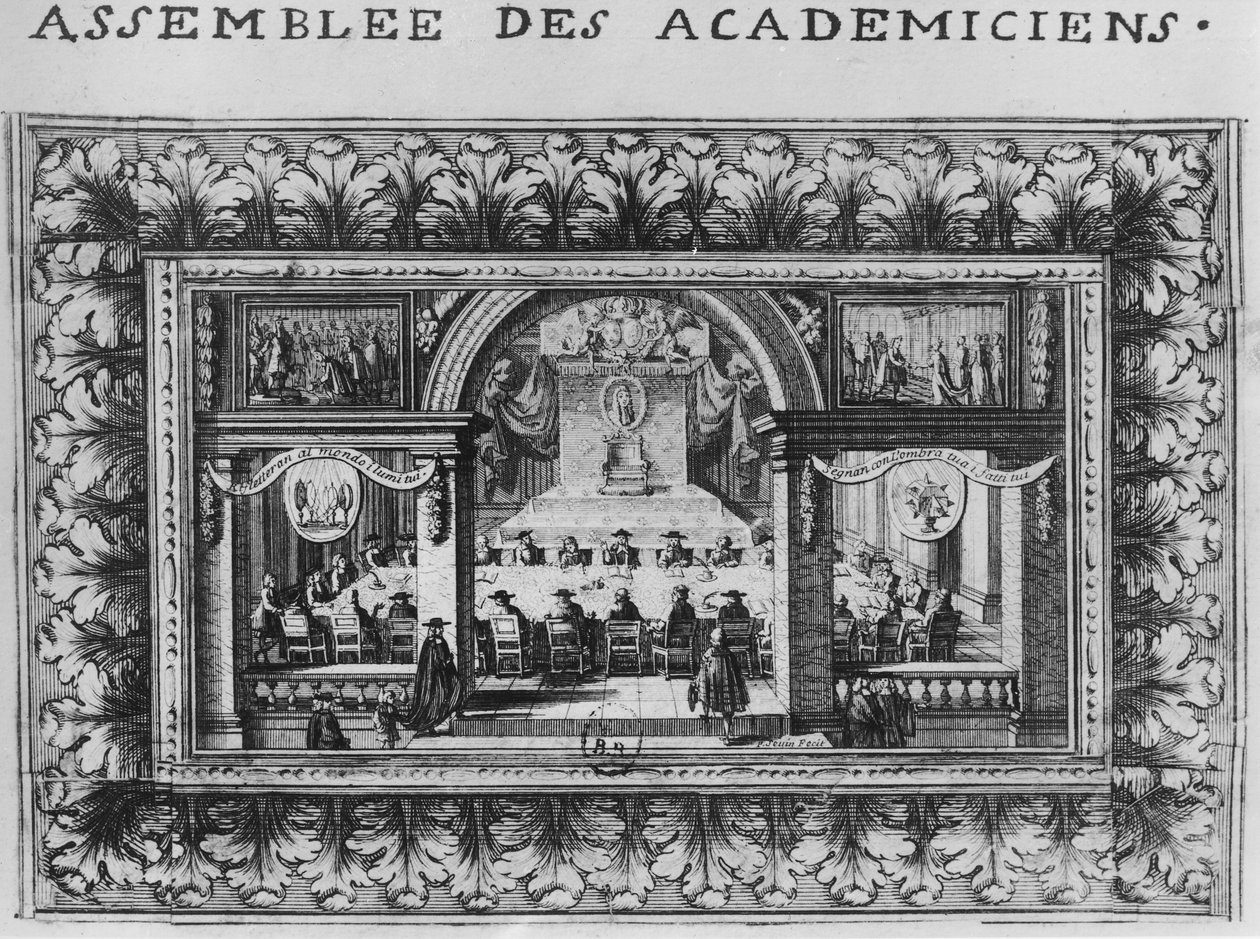 Reunión en la Academia Francesa en 1635 de French School
