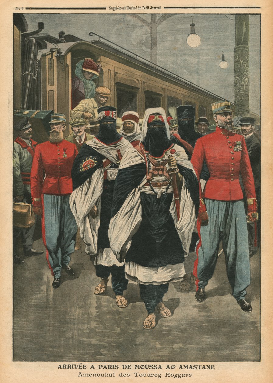 Moussa Ag Amastane llegando a París, ilustración de 