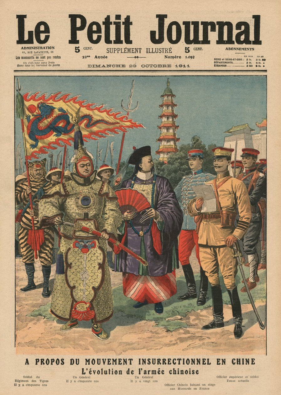 Movimiento de revuelta en China, evolución del ejército chino, ilustración de 
