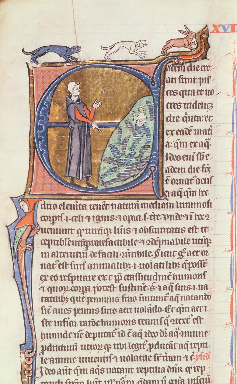 Ms 426 fol.213 Un doctor junto a un estanque de peces, de 