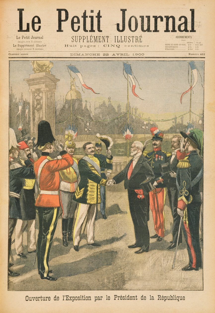 Inauguración de la Exposición Universal de 1900 por el Presidente de la República, París, ilustración de 