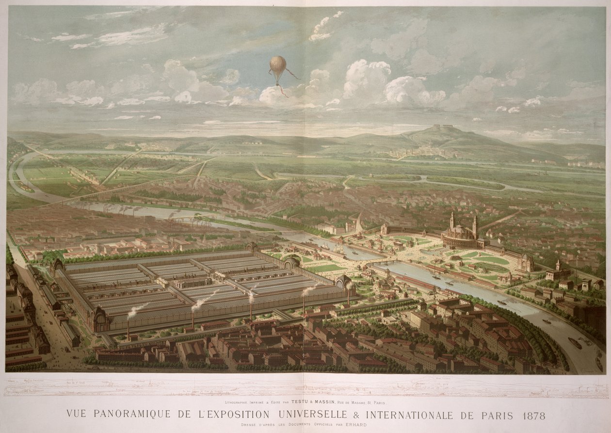 Vista panorámica de la Exposición Universal, París, 1878 de French School