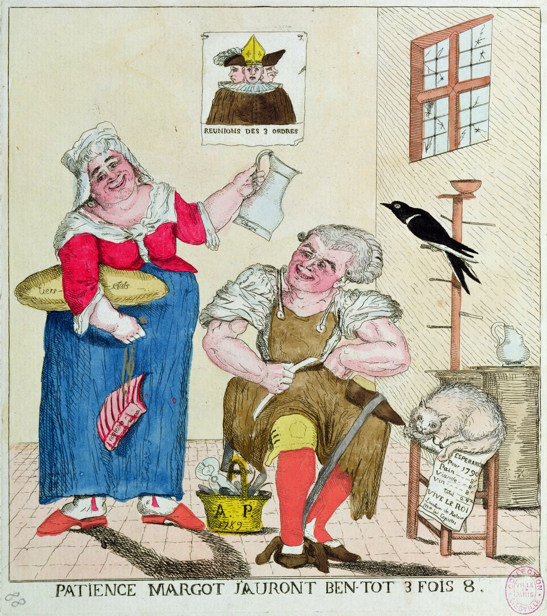 Paciencia Margot, pronto será tres veces más, 1789 de French School