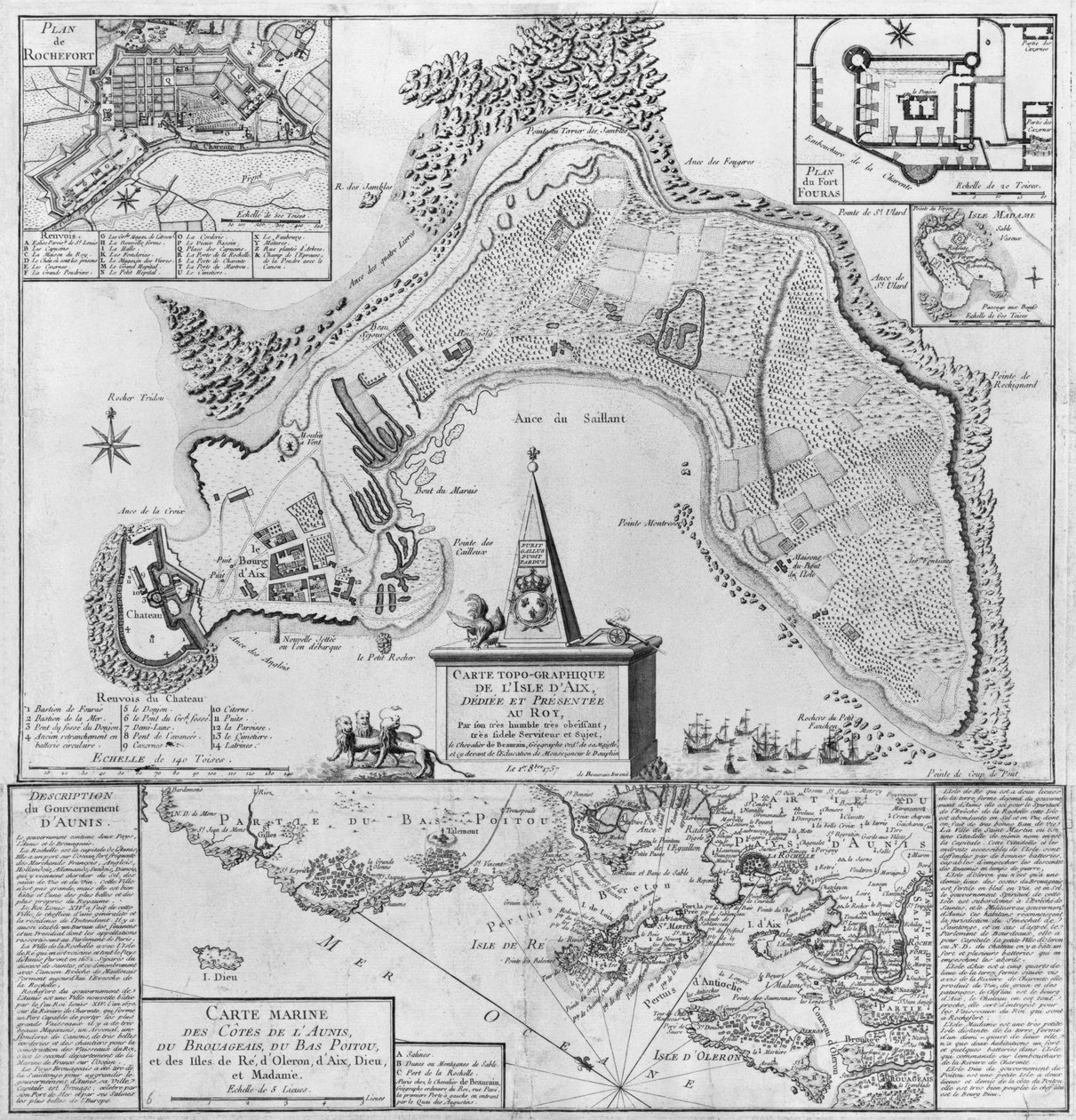 Plano de la Isla de Aix, 1757 de French School