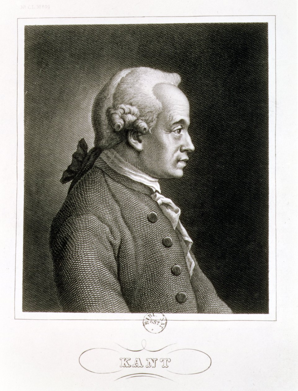 Retrato de Emmanuel Kant (1704-1804), filósofo alemán de French School
