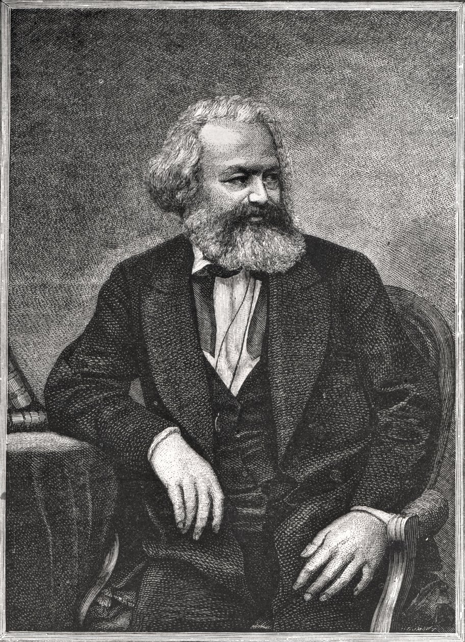 Retrato de Karl Marx (1818-83) 1857 de French School