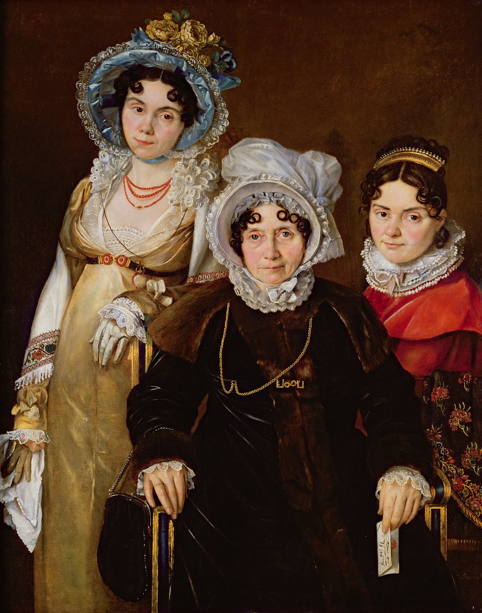 Retrato de Madame de Tangry y sus hijas, después de 1816 de French School