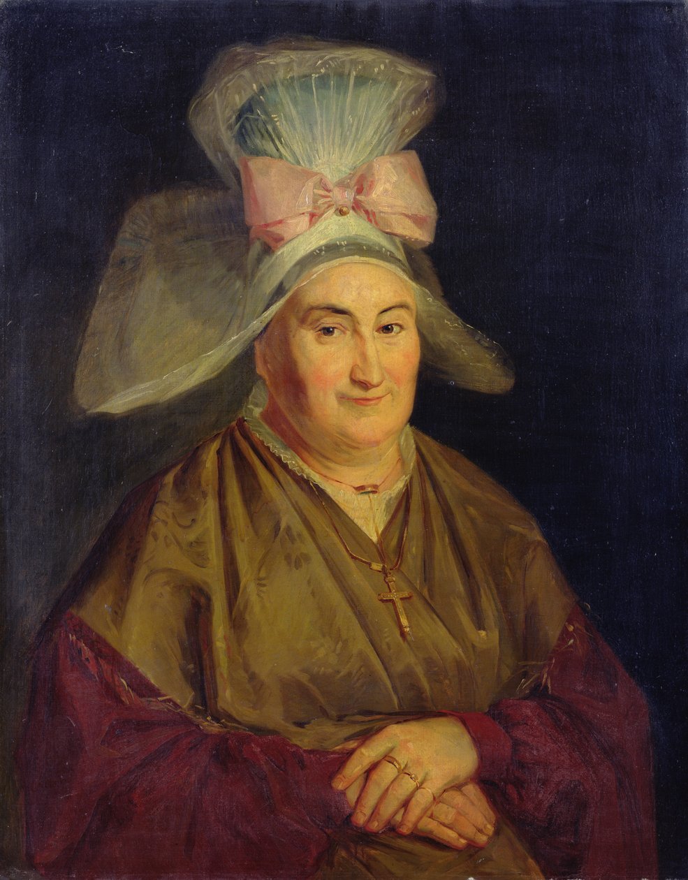 Retrato de una mujer con un gorro de Normandía de French School