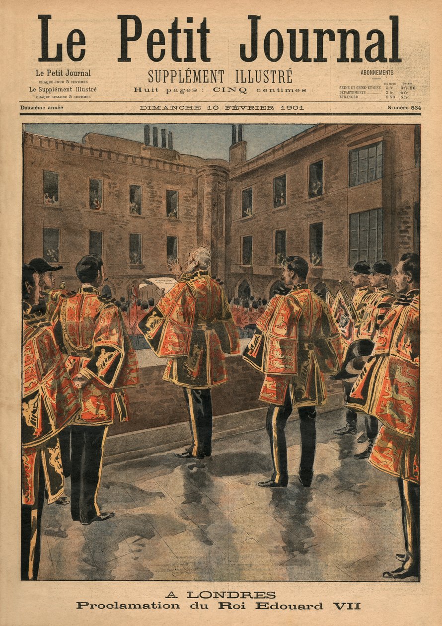 Proclamación del Rey Eduardo VII, Londres, ilustración de portada de 