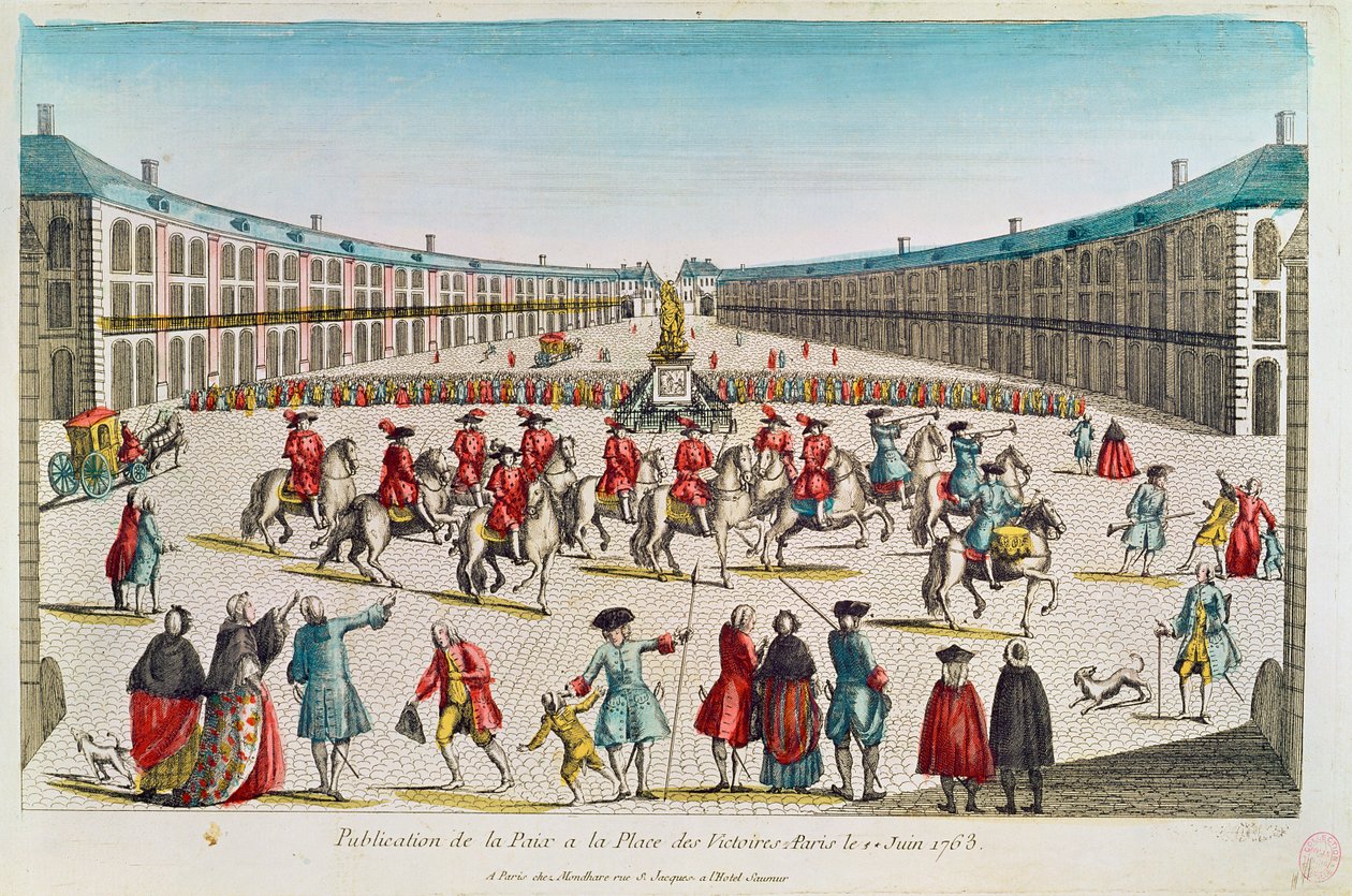 Publicación de la Paz, Place des Victoires, junio de 1763 de French School