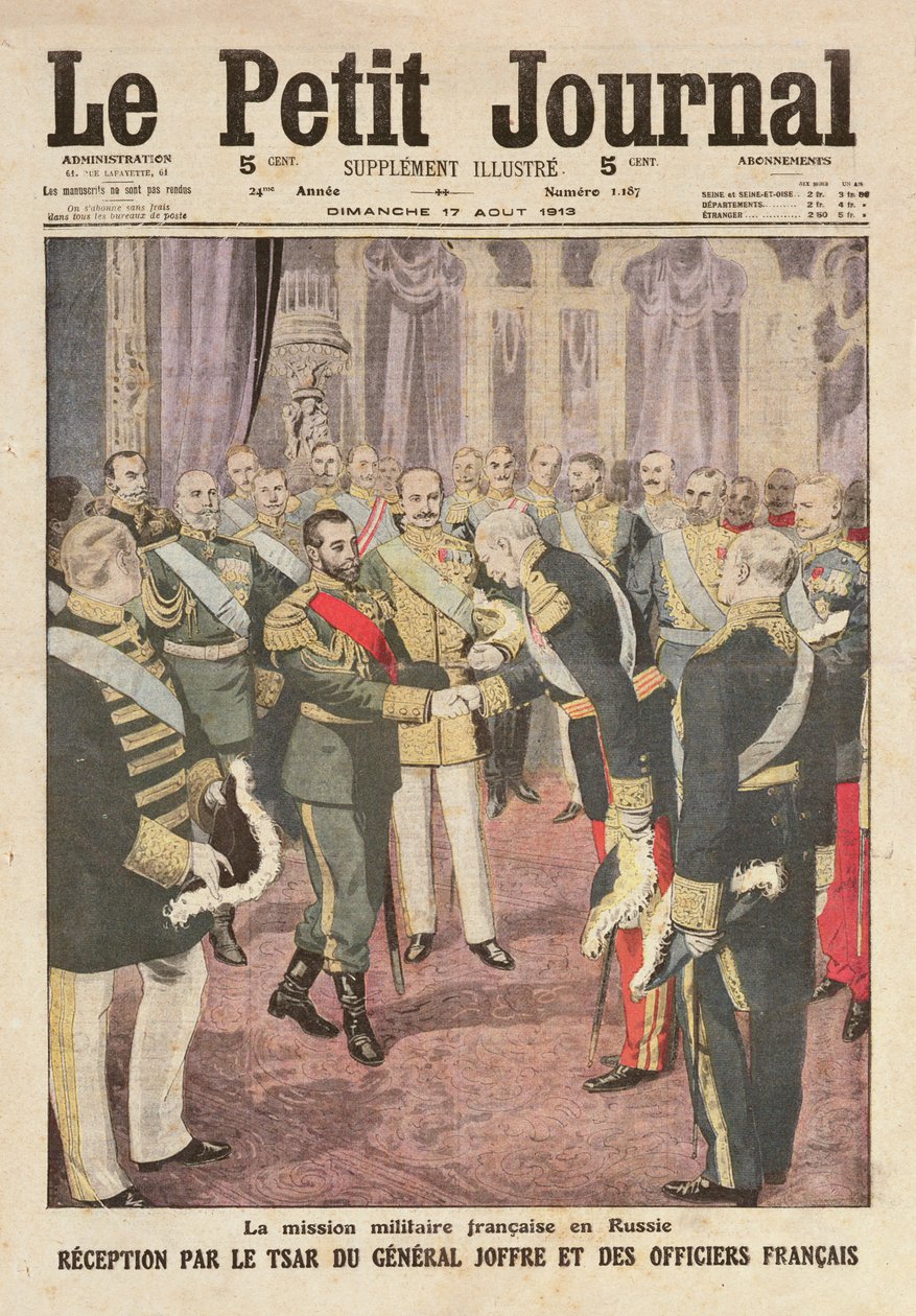 Recepción del General Joseph Joffre por Nicolás II en el Palacio de Peterhof, de 