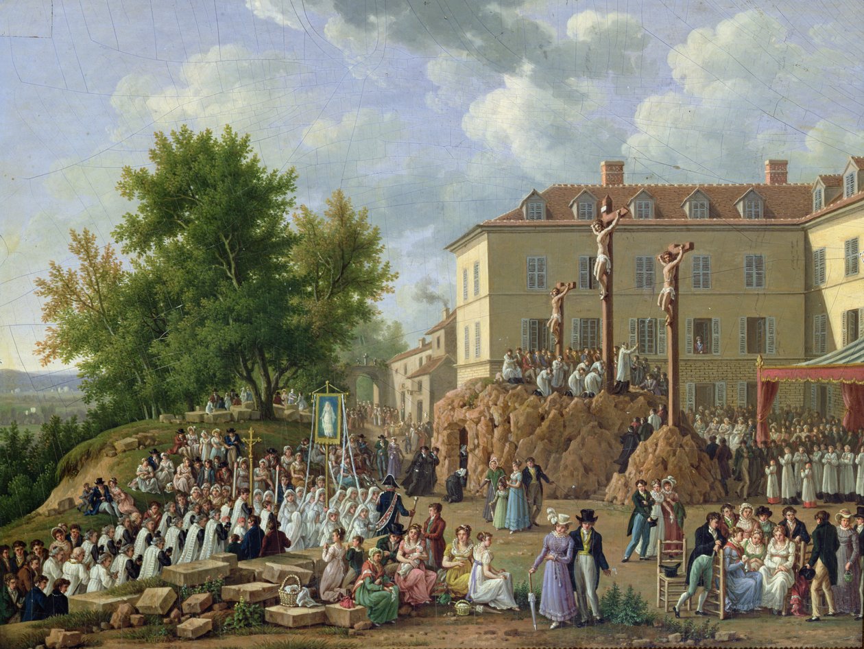 Procesión religiosa a Mont Valerien, 1819 de French School