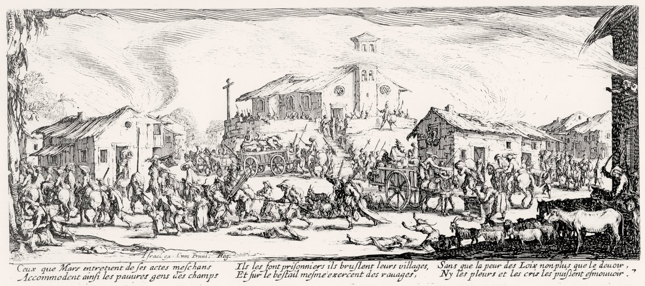 Escena de la Guerra de los Treinta Años de French School
