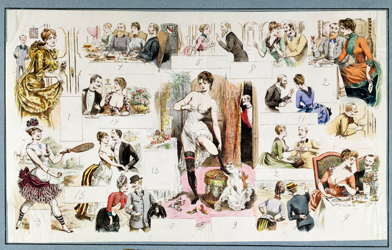 Escenas de la vida diaria de una cortesana, c.1880 de French School