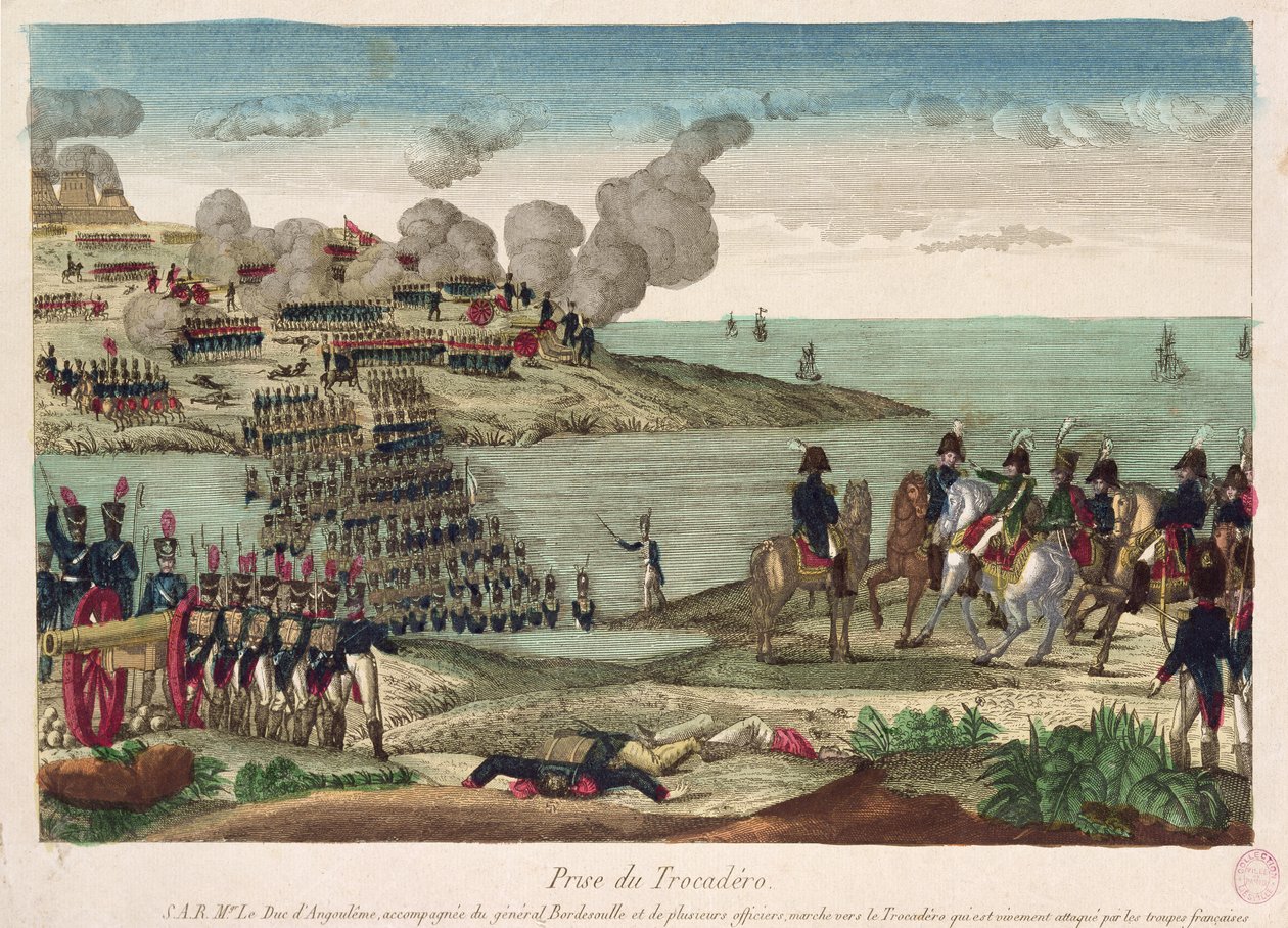 Sitio de Trocadero por Louis-Antoine de Francia, Duque de Angulema, 31 de agosto de 1823 de French School