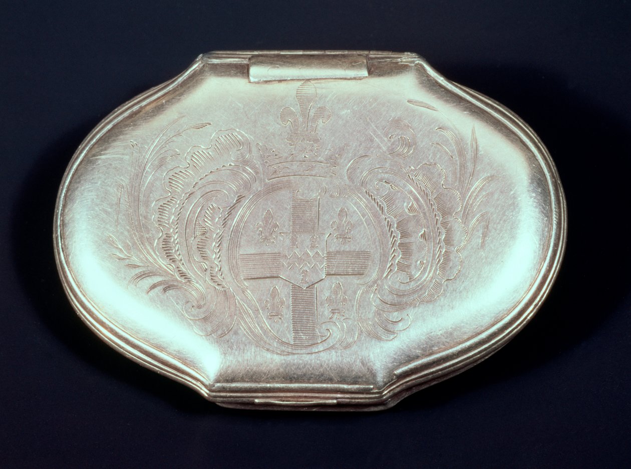 Caja de rapé con escudo de armas en relieve, c.1820 de French School
