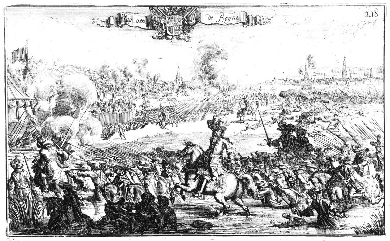 La batalla del Boyne, 1 de julio de 1690 de French School