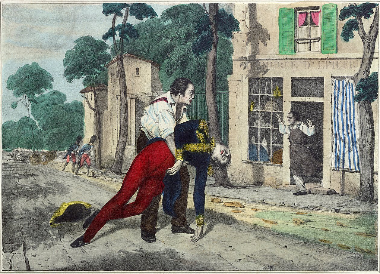 La muerte de Ferdinand Philippe Louis (1810-42) Duque de Orleans en Neuilly, 13 de julio de 1842 de French School