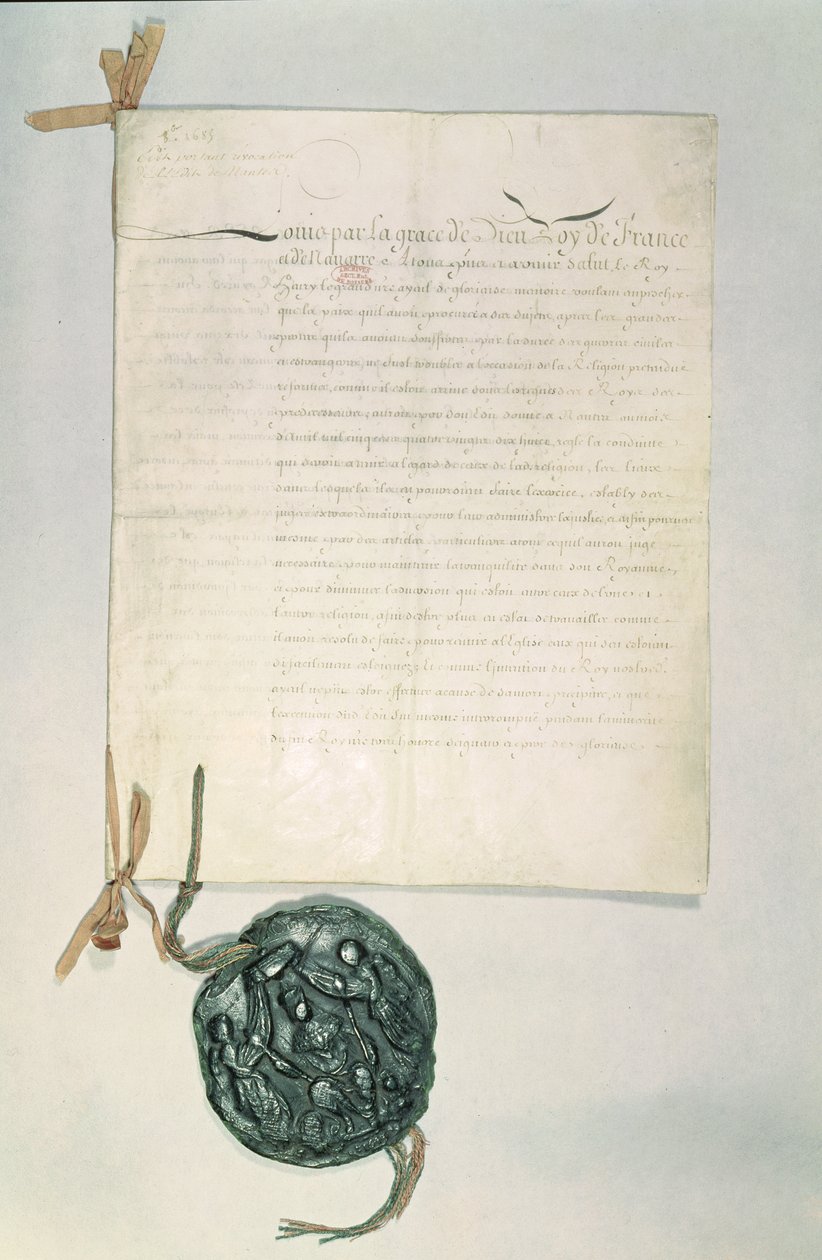 El Edicto de Fontainebleau, 18 de octubre de 1685 de French School