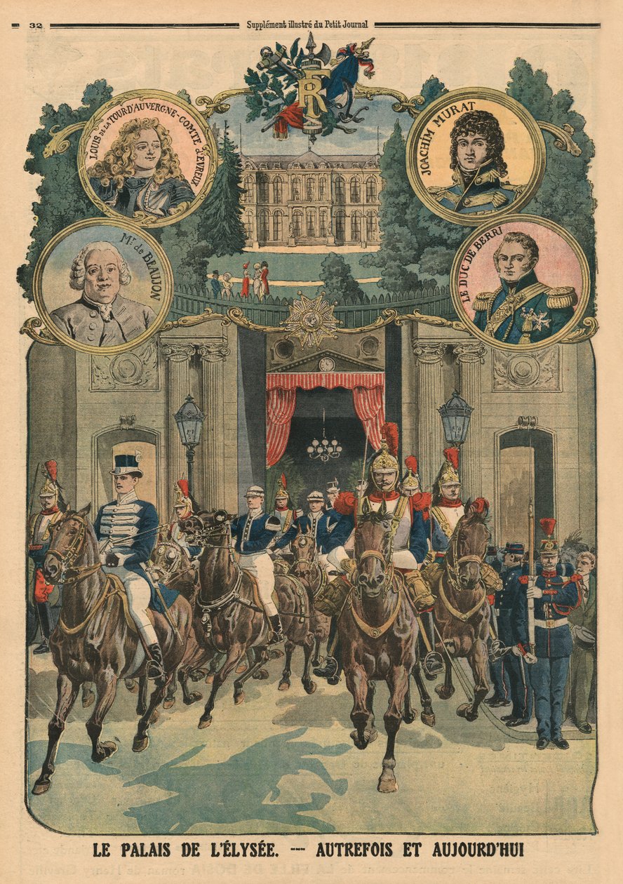 El Palacio del Elíseo, antes y hoy, ilustración de la contraportada de 