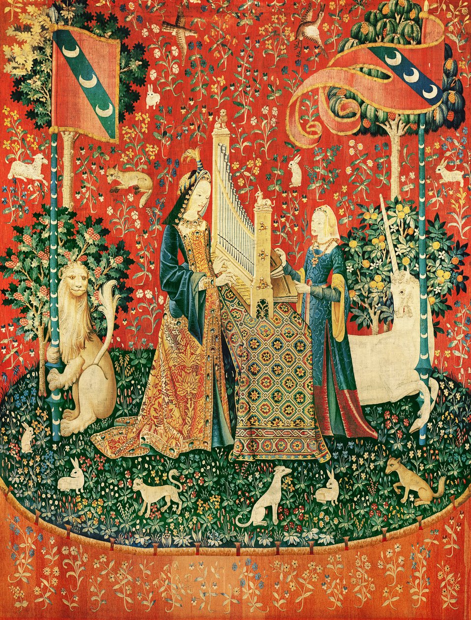 La Dama y el Unicornio: Oído (tapiz) de French School
