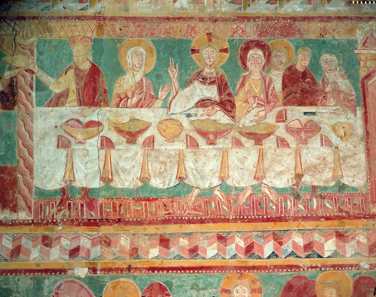 Las bodas de Caná, del muro sur del coro, siglo XII de French School