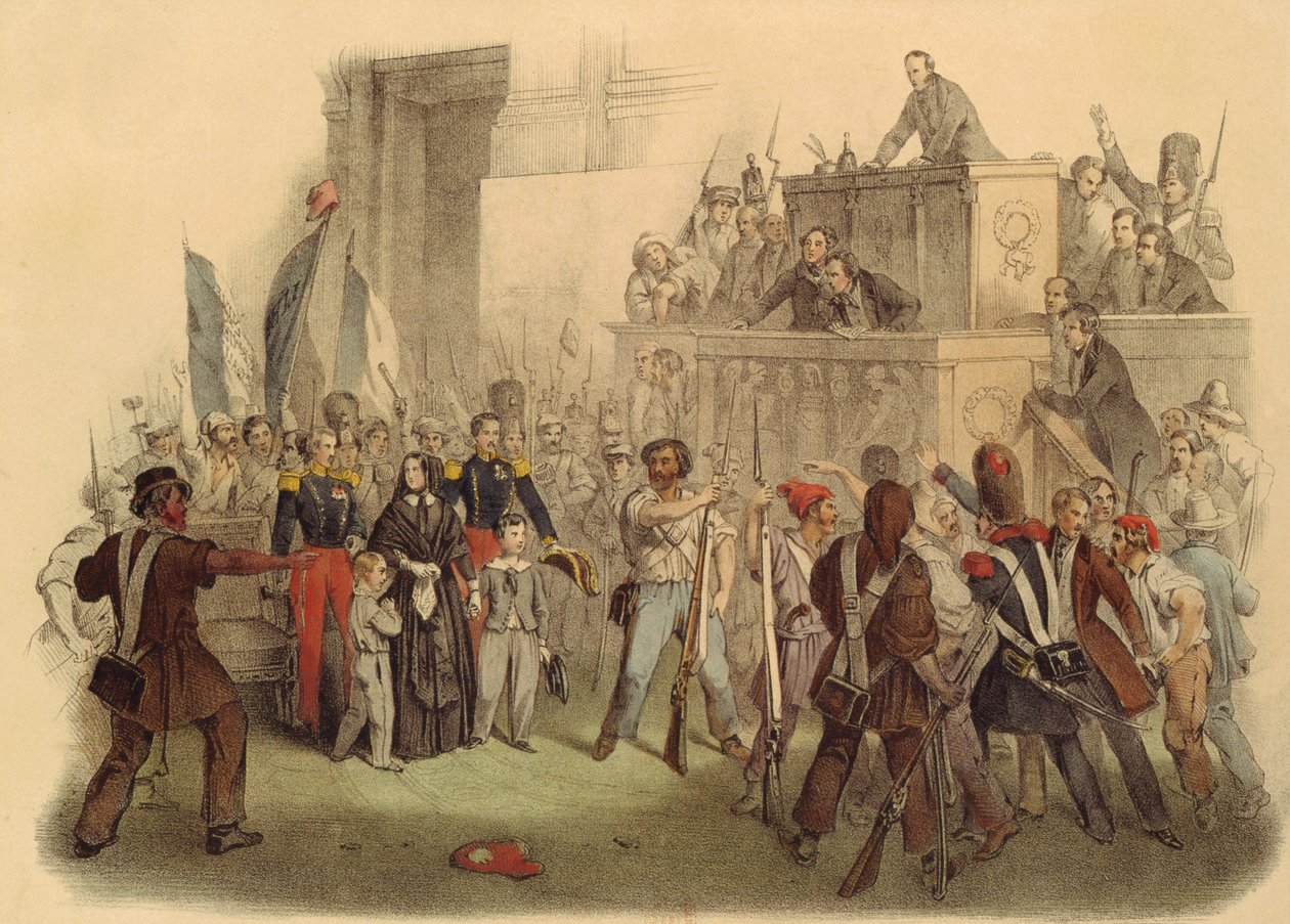 Las Masas en la Cámara de Diputados, 24 de Febrero de 1848 de French School