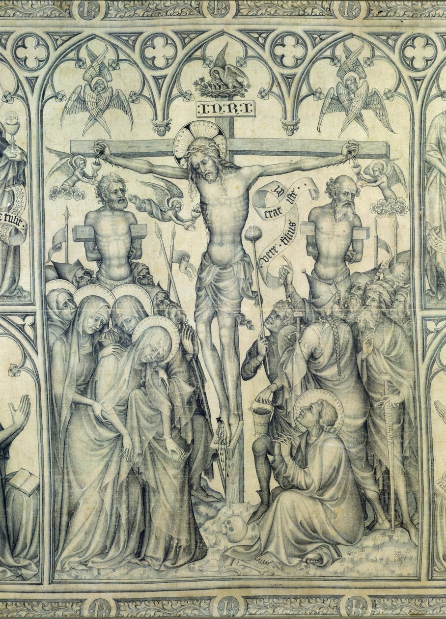 El Parement de Narbonne, detalle de la Crucifixión, c.1375 (detalle) de French School