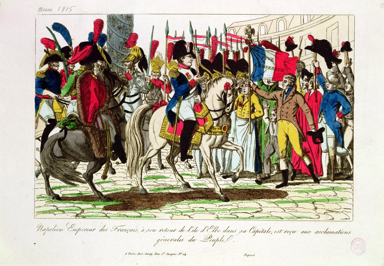 El pueblo de París aclamando a Napoleón (1769-1821) a su regreso de Elba en 1815 de French School