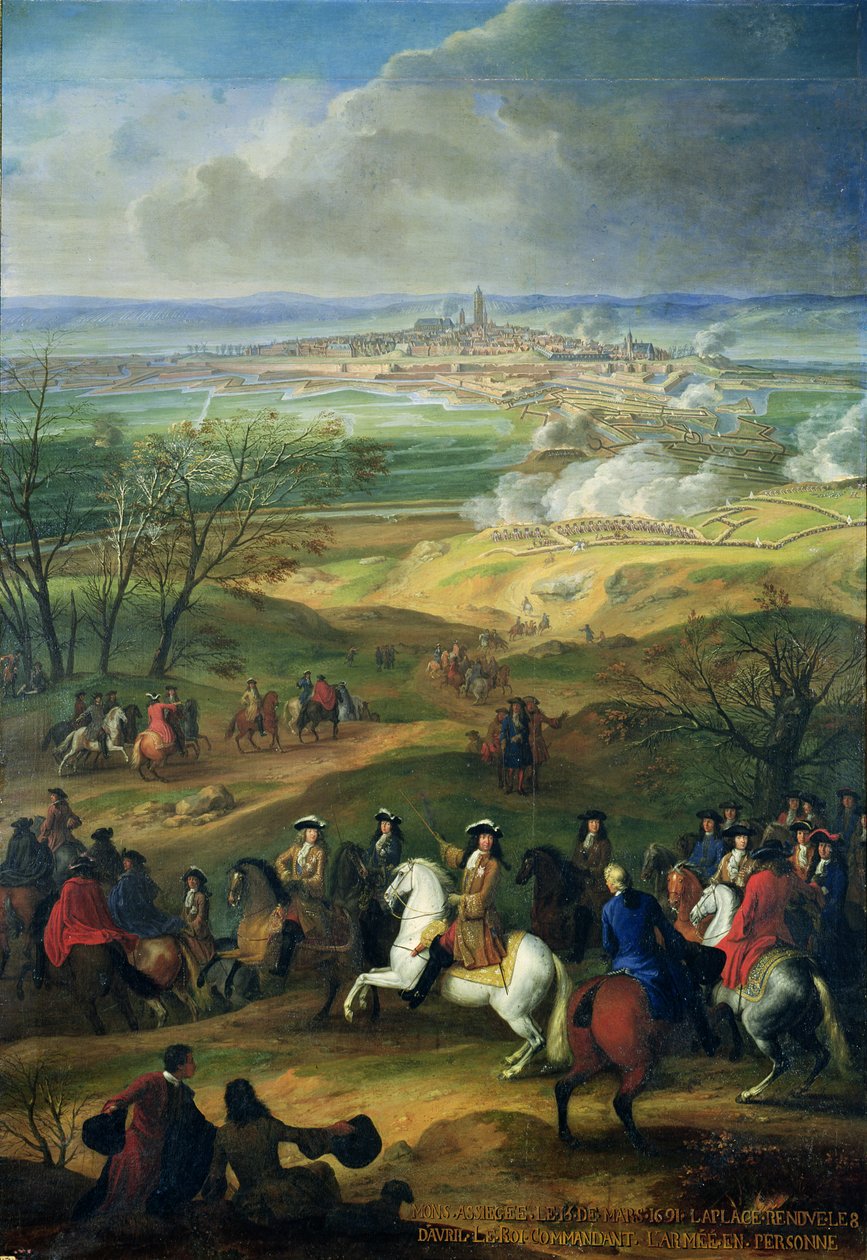 El Sitio de Mons por Luis XIV (1638-1715) 9 de abril de 1691 de French School