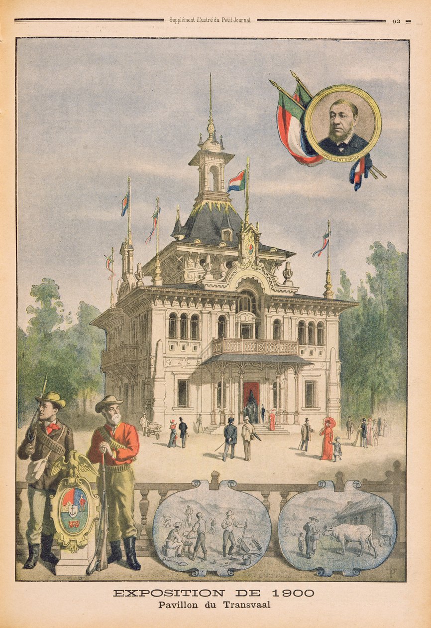 El pabellón de Transvaal en la Exposición Universal de 1900, París, ilustración de 