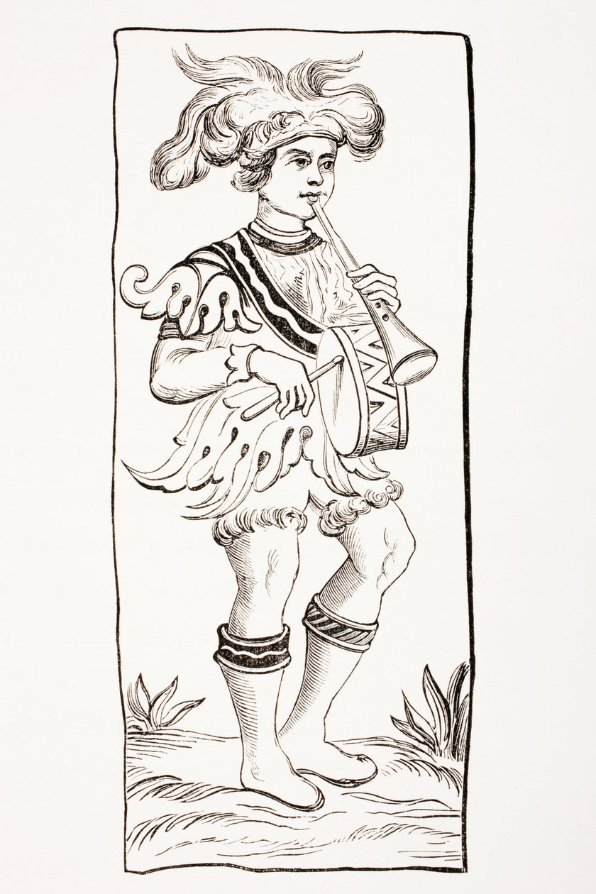 La carta del joker de una baraja de tarot del siglo XV, de 