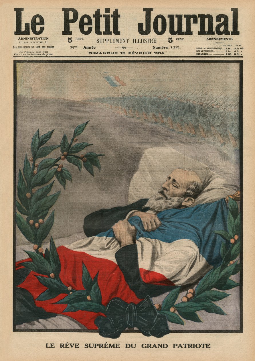El último sueño del gran patriota, Paul Deroulede, ilustración de portada de 