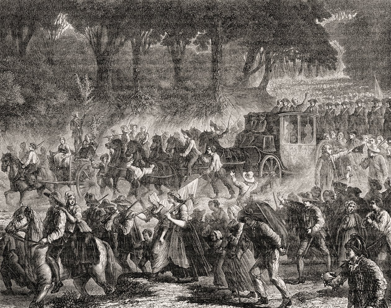 El regreso de la familia real francesa a París en 1791 de French School