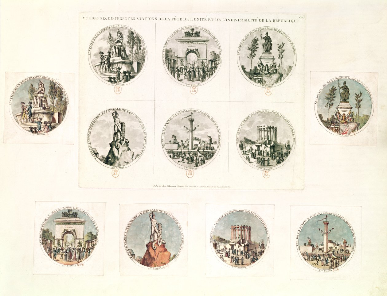 Las seis estaciones del Festival de la Unidad e Indivisibilidad de la República, 10 de agosto de 1793 de French School