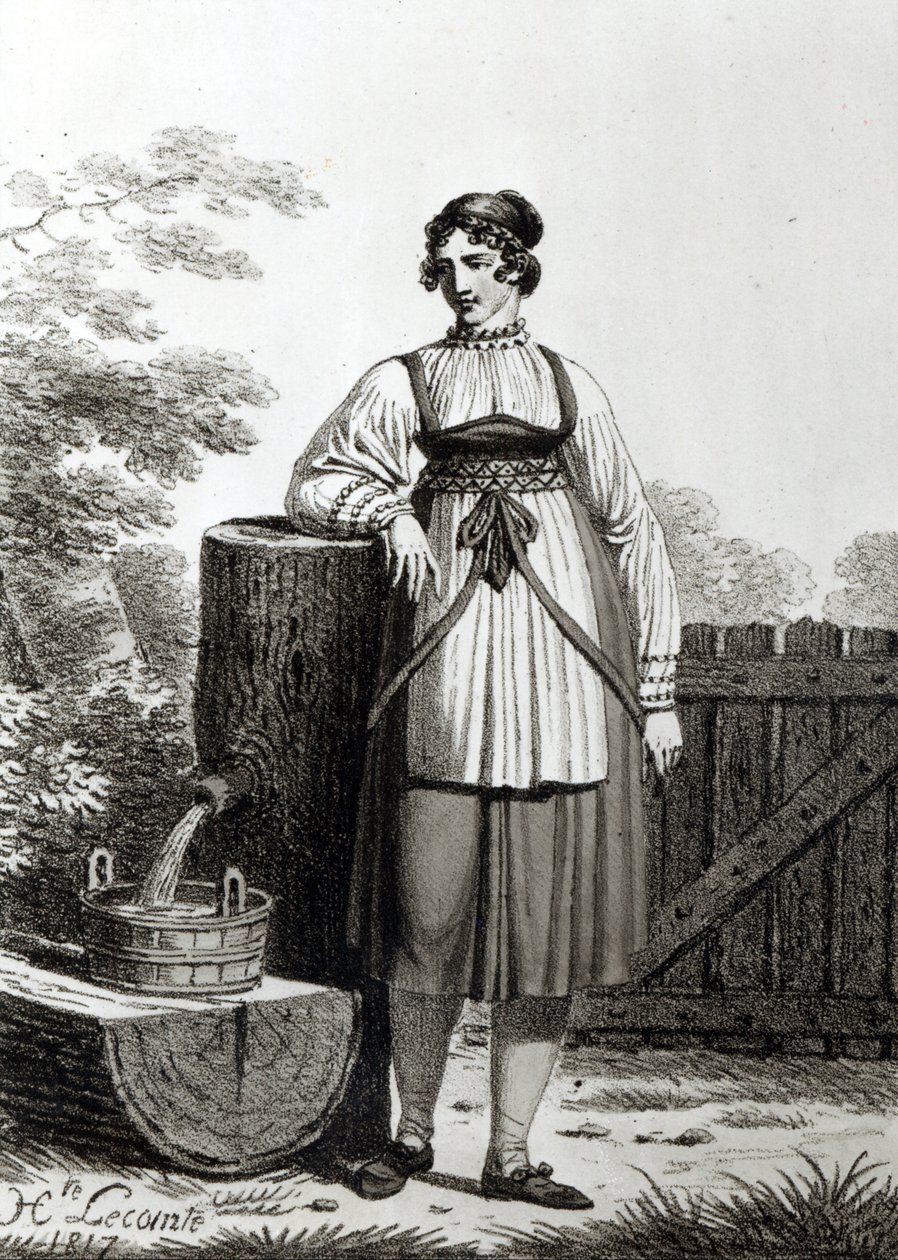 Chica campesina tirolesa, 1817 de French School